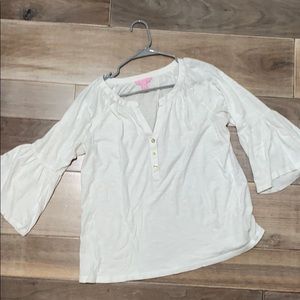 Lily Pulitzer white ruffle top